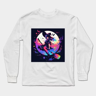 cute witch at night Long Sleeve T-Shirt